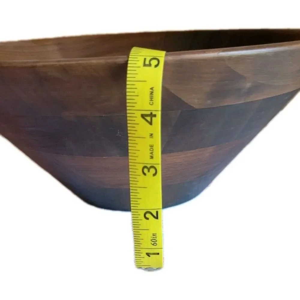 Vintage Vermillion Walnut Wood Bowls 1 Large 12